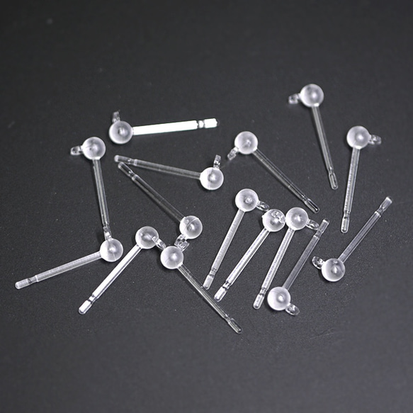 對應於金屬過敏[10件]約3毫米的樹脂可以刺穿耳環，刺穿金屬配件 第4張的照片
