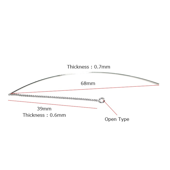gphc0068【4個入り】全体約107mmのロングチェーン付きシルバーピアスフック、パーツ 4枚目の画像