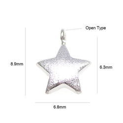 再次上架 [2 件] 紋理銀色 Petit Star 星星圖案飾物，帶垂直環 第4張的照片