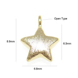 p4483 [2 件] 紋理金色 Petit Star 星星圖案飾物，帶垂直環 第4張的照片