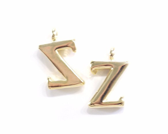 再次上架 [2 件] Capital Z Mincho 16KGP 金色吊飾首字母 第2張的照片
