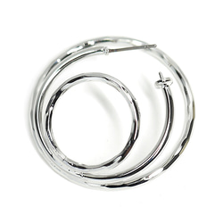 再次上架【1對】鈦芯！大號 Trio Circle 銀耳環，配以peton，零件 第2張的照片