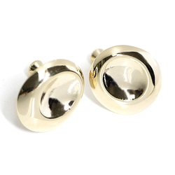 新款[1對]可愛圓形約21mm金色螺旋彈簧耳環，零件 第2張的照片