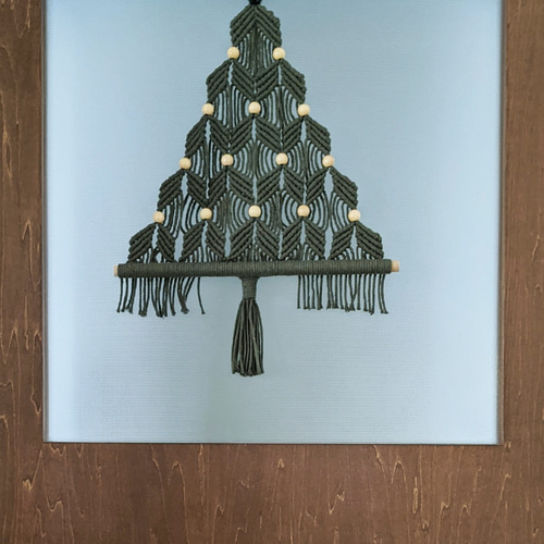 マクラメ編みのクリスマスツリータペストリー タペストリー・壁掛け