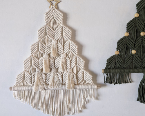 マクラメ ミニタペストリーツリー マクラメ クリスマスツリー タペストリー タペストリー・壁掛け hunny