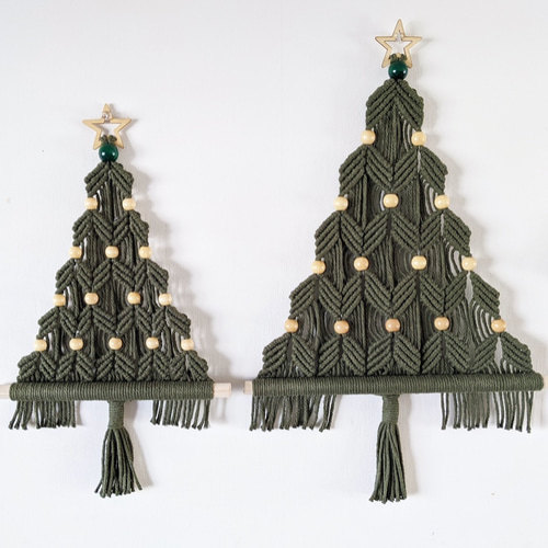 マクラメ ミニタペストリーツリー マクラメタペストリー Xmas tree ☆M☆ macrametapestry その他