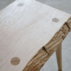 玄関スツール椅子・天然木 C15-S16-ｶｴﾃﾞ 3枚目の画像