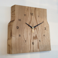 無垢の木の掛け時計 C16-C2-ｸﾘ 3枚目の画像