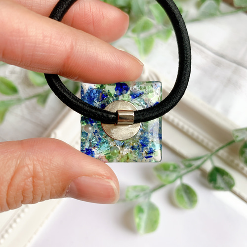 No.44 四角 琉球ガラス ヘアゴム ヘアゴム kohina× kukuna 通販