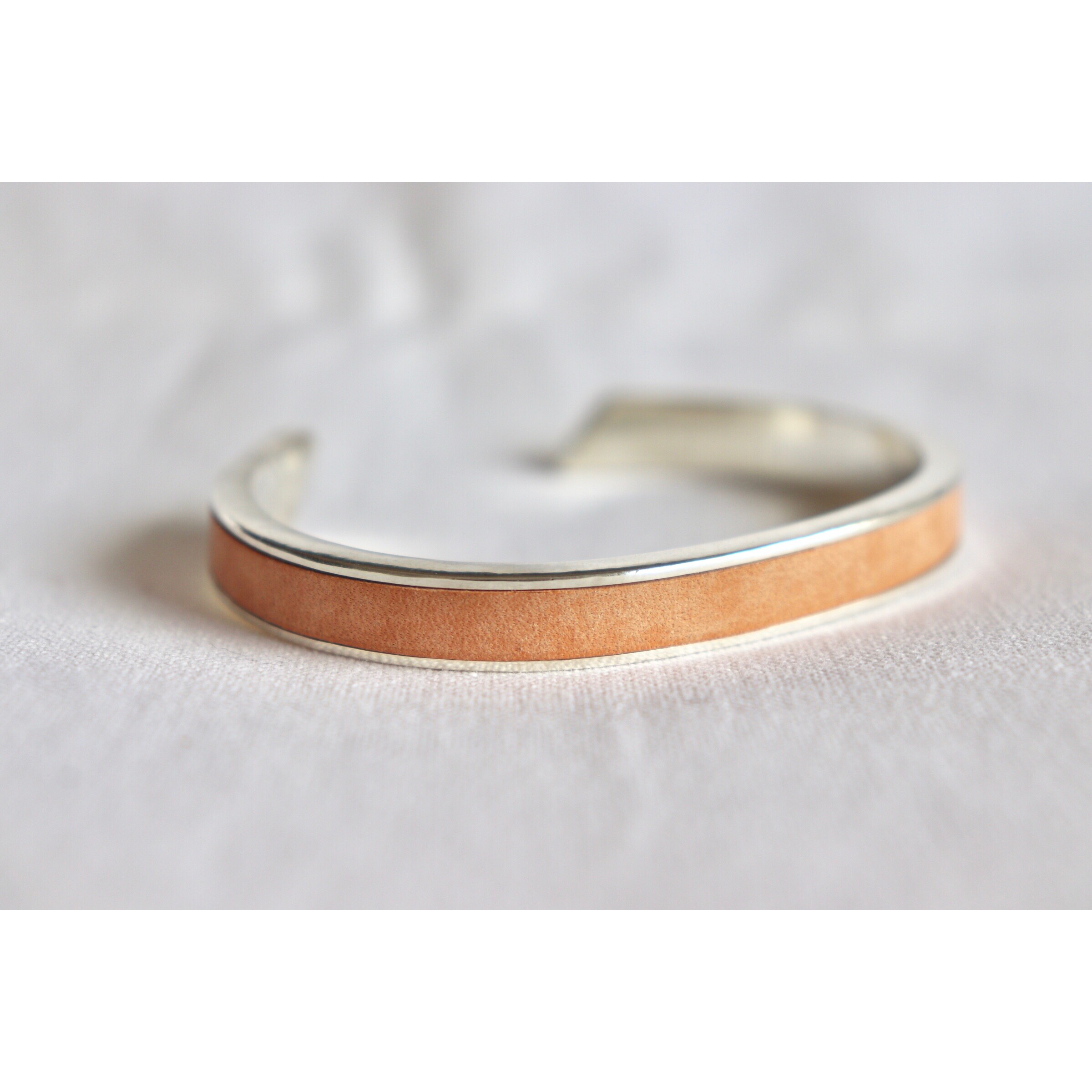 leather silver bangle