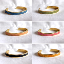 leather brass bangle 2枚目の画像