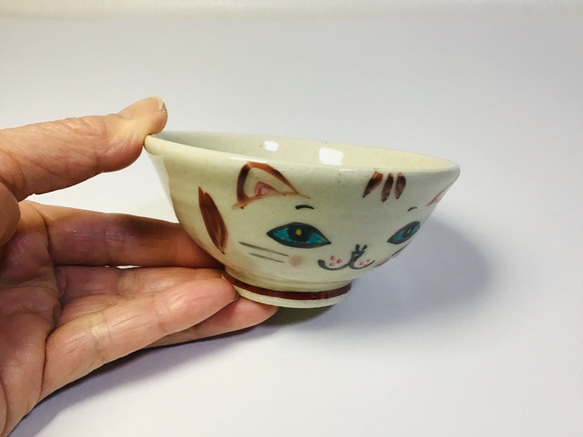 13 小さな猫こけし飯碗　茶 5枚目の画像