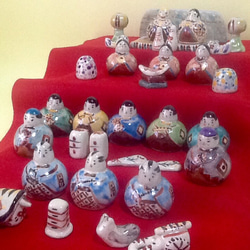 陶器・豆雛15人飾りセット  現品限り 2枚目の画像