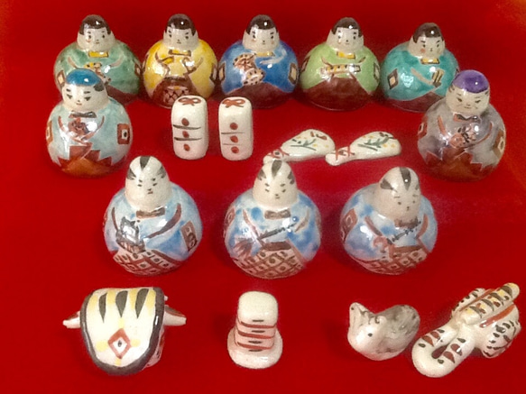 陶器・豆雛15人飾りセット  現品限り 4枚目の画像