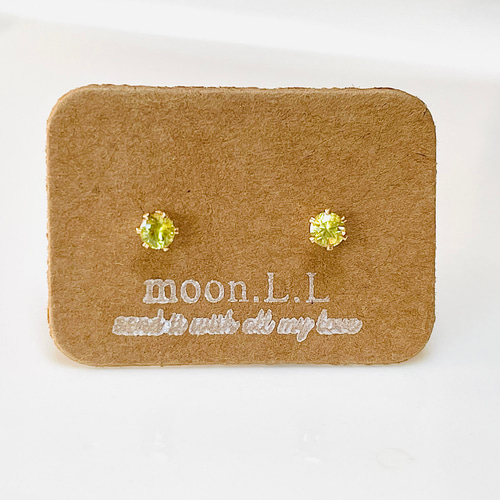 再入荷☆k14gf 【希少石】7月誕生石 スフェーンのプチスタッドピアス