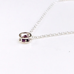 silver925 ２月誕生石☆ラベンダーアメジストのベゼルネックレス 5枚目の画像