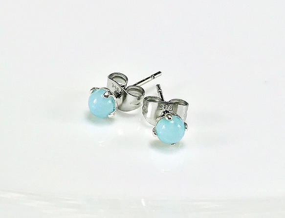 希少石！ラリマーのスタッドピアス サージカルステンレス316L 5枚目の画像