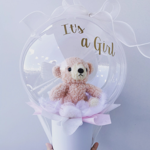 ファンシーバルーンくまちゃん ぬいぐるみ めちゃラブ ぬいぐるみシリーズ 茶色のクマちゃん - 「めちゃ