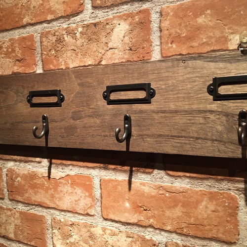 アンティークウォールフック 壁掛けラック・ウォールシェルフ wood