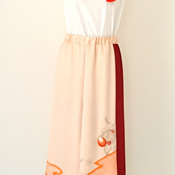 【着物リメイク】フリーサイズ　3色使いフレアースカート　◇６枚はぎ　 3枚目の画像