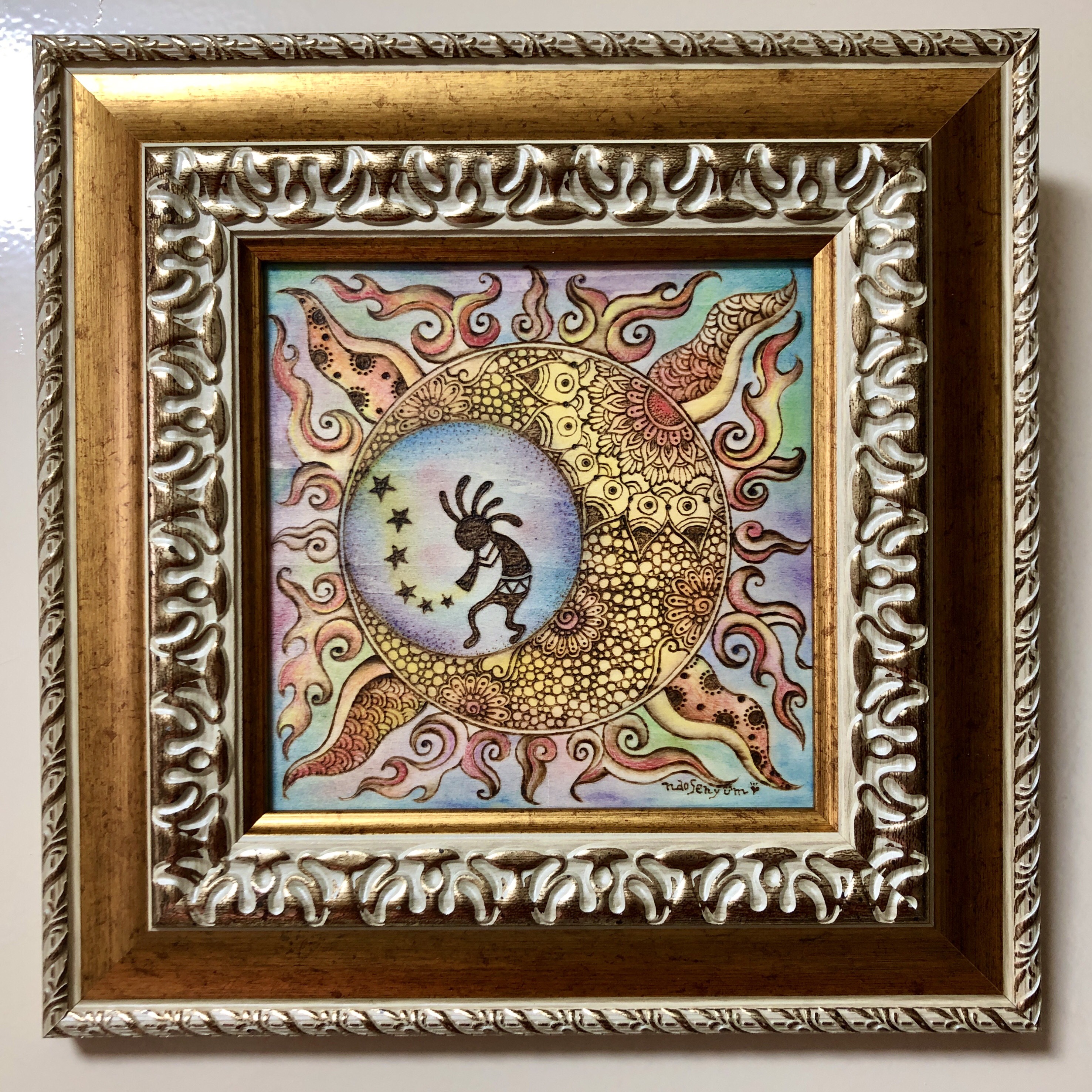 【ラッピング無料】 陰陽（太陽と月）原動力（POWER ） 通販 Naosenyum 絵画 絵画