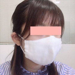 フィルターポケット付き立体マスク《M》抗菌ダブルガーゼ使用　オフホワイト 5枚目の画像