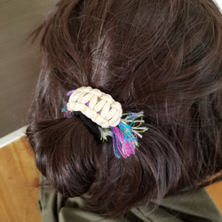 一点もの！デニムリメイクリボン ヘアクリップ デニムリボン 春 デニム