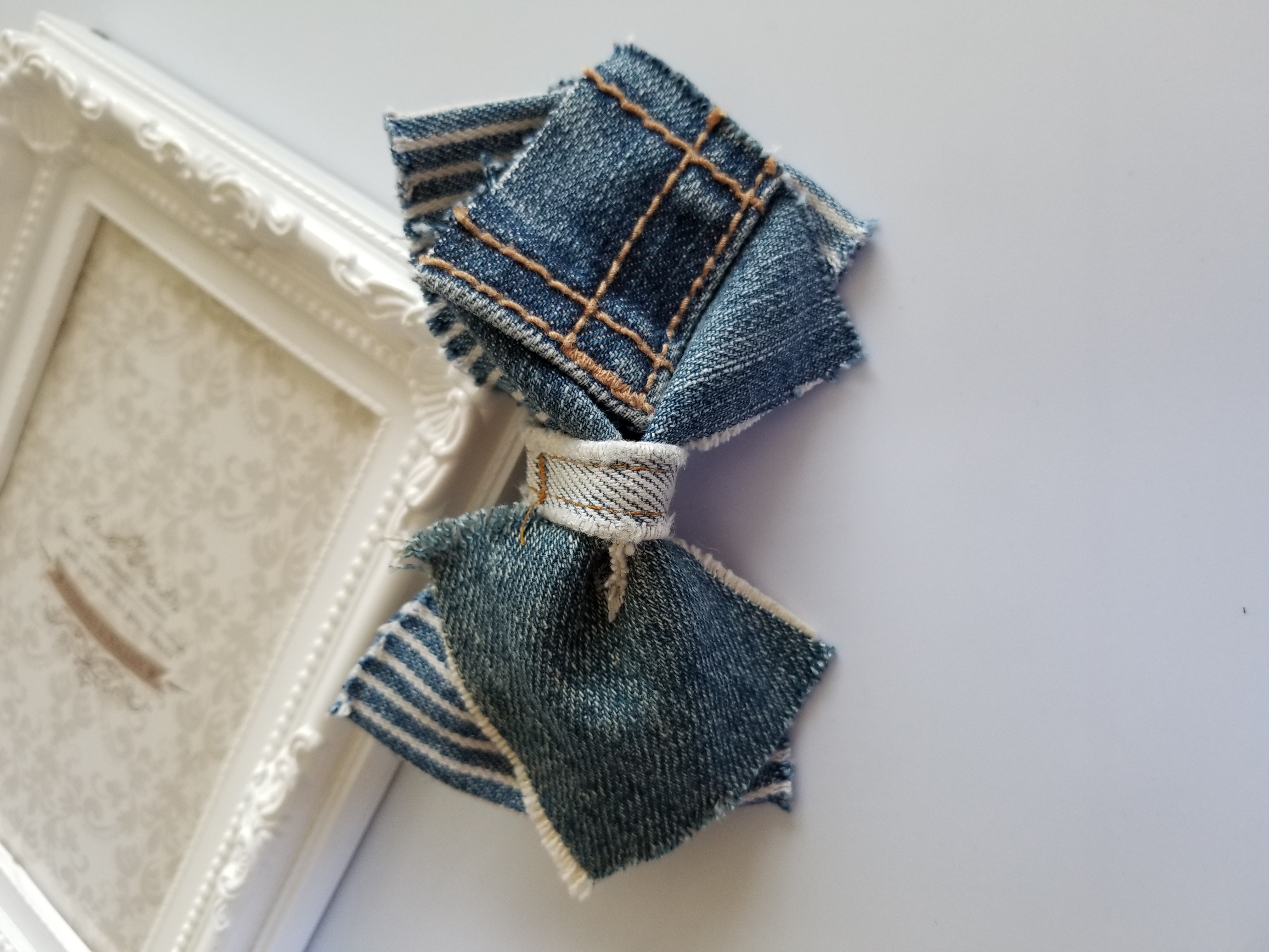 デニムリメイク☆ヘアクリップ✨