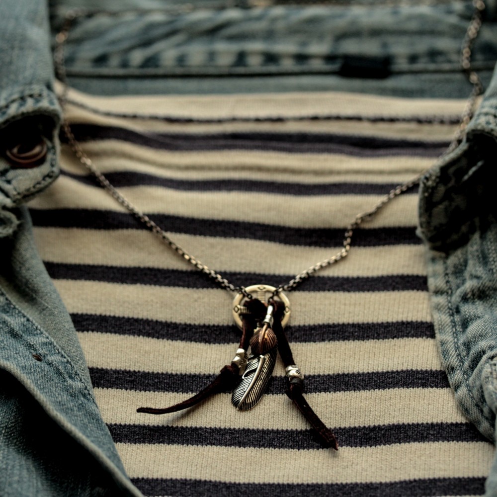 ＊silver925Medicine whee＆feather ネックレス