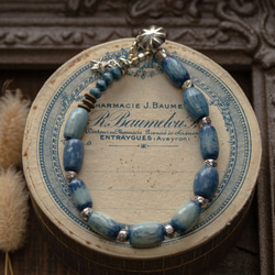 ＊藍染beads＆Silver925 Apollo concho ブレスレット 2枚目の画像