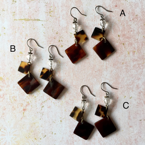 1708 ブラック系べっ甲*トライアングル*スティックピアス・イヤリング Amazon | 【UNI STONE】トライアングルピアス/イヤリング 低