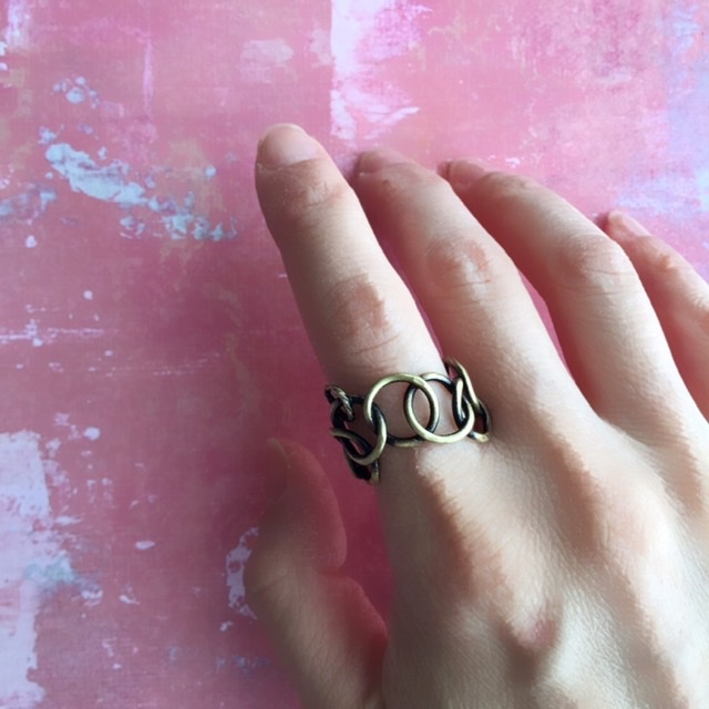 こころリング・真鍮【グランデサイズ-19号】