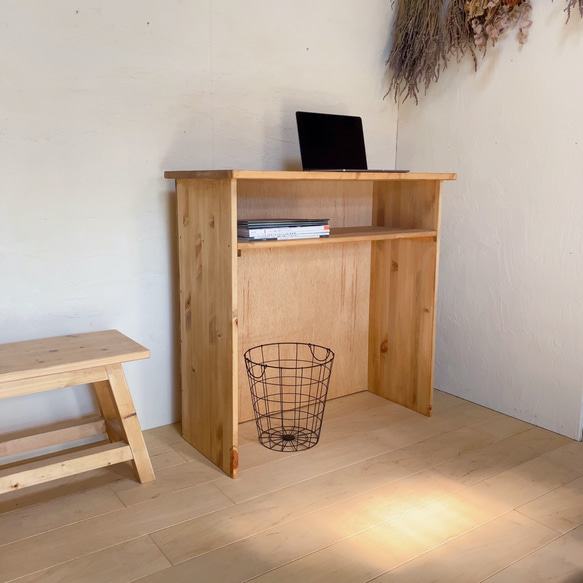 252.カウンター　板張り風　おしゃれ　木製　ナチュラル ５　奥行き３３ ワトコオイル お気軽にご相談ください