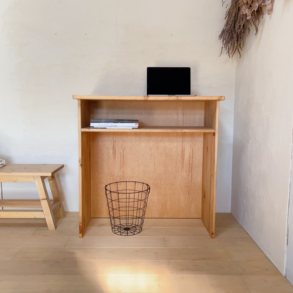 252.カウンター　板張り風　おしゃれ　木製　ナチュラル ５　奥行き３３ ワトコオイル お気軽にご相談ください