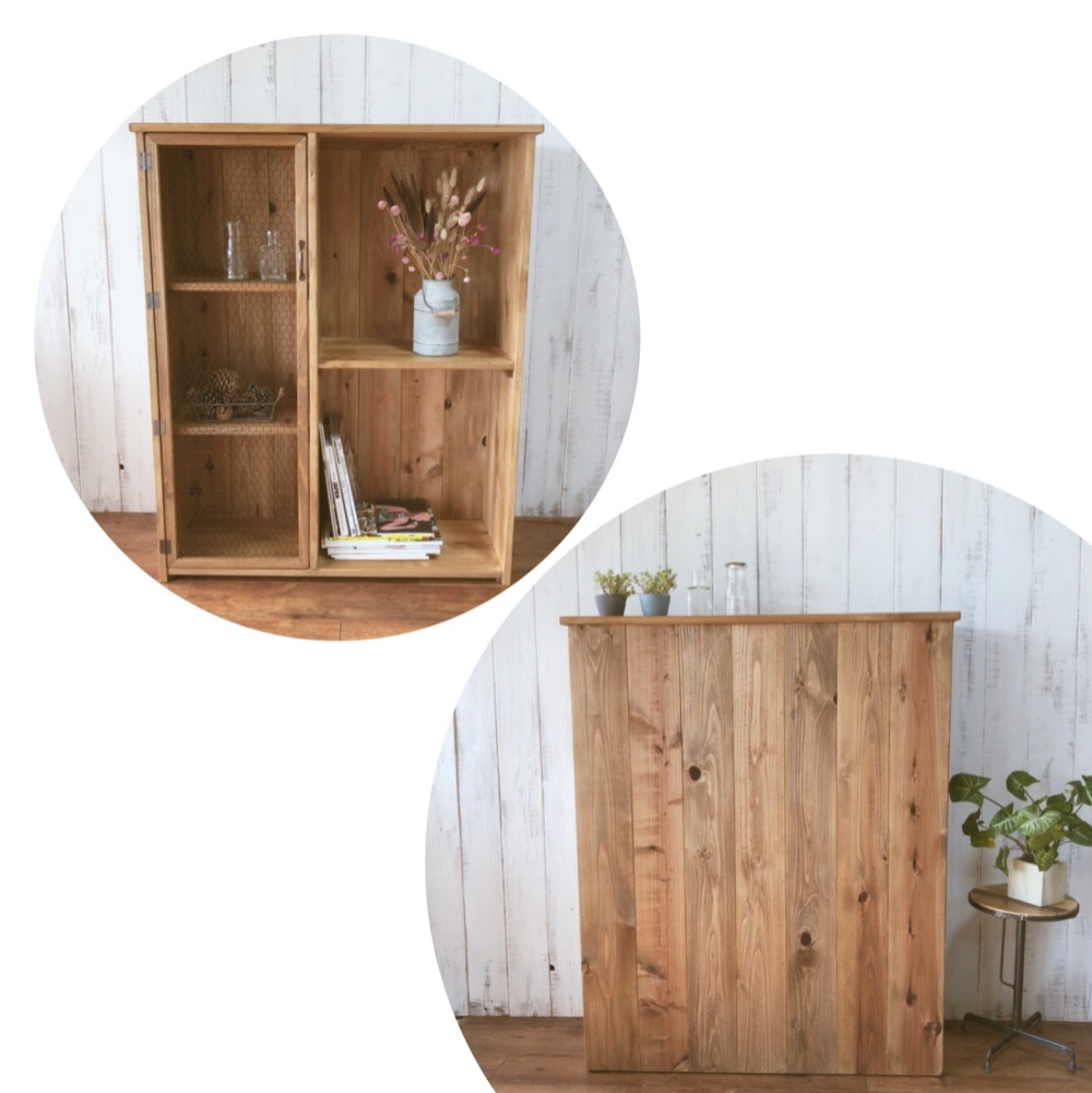 na200. カウンターキャビネット チキンネット　板張り　受付カウンター　レジカウンター