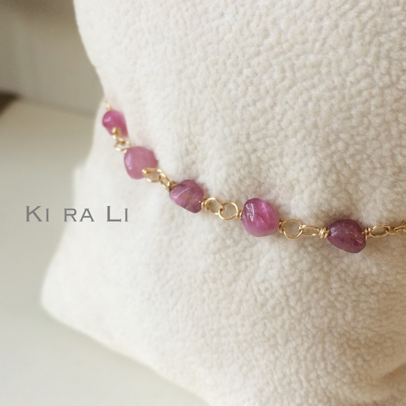 14KGF ピンクトルマリンのブレスレット ブレスレット Ki ra Li 通販