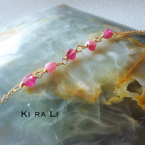 14KGF ピンクトルマリンのブレスレット ブレスレット Ki ra Li 通販