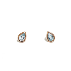 水滴天空藍托帕石925純銀耳環 (銀/玫瑰金/18k金) | 托帕石系列 第3張的照片