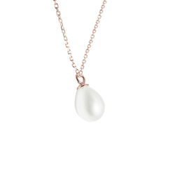 水滴形淡水珍珠項鍊 (銀/玫瑰金/18k金) | 珍珠系列 第3張的照片