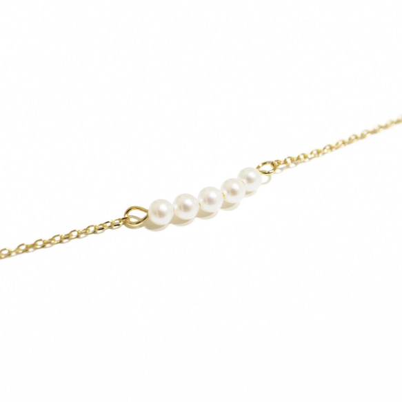 極細水珍珠純銀項鍊 (銀/玫瑰金/18k金) | 珍珠系列 第1張的照片