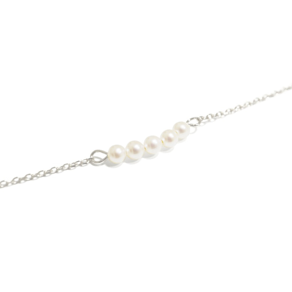 極細水珍珠純銀項鍊 (銀/玫瑰金/18k金) | 珍珠系列 第4張的照片