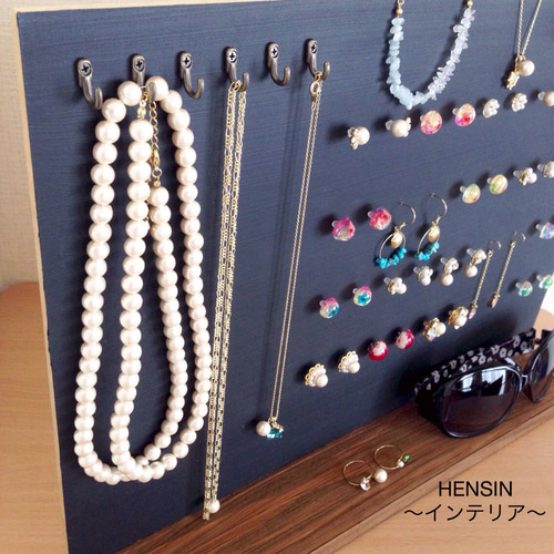 黒板風＆標本風コラボアクセサリースタンド収納～ピアス専用～ フリー
