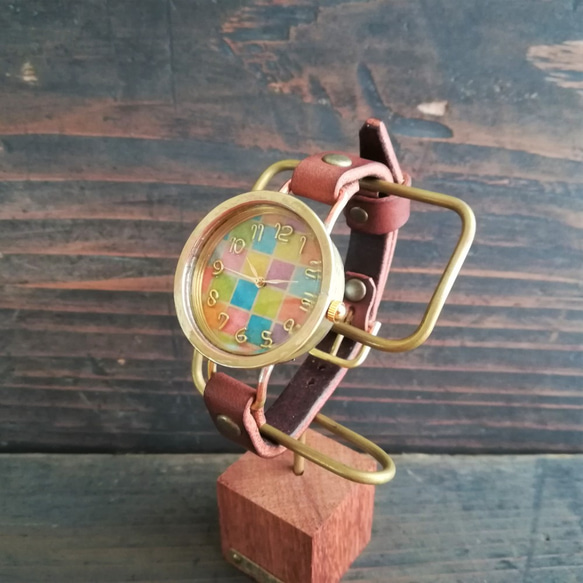 パステルタイルの腕時計 /M【受注製作】 2枚目の画像