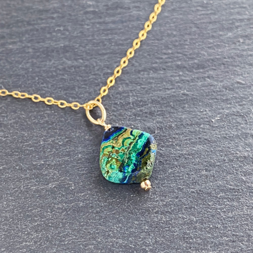 14kgf 天然石 地球模様 アズマラカイト（アズロマラカイト