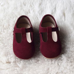酒紅色女童鞋 瑪莉珍 嬰兒鞋 學步鞋 周歲照 週歲禮物 花童鞋 女寶寶童鞋 第2張的照片