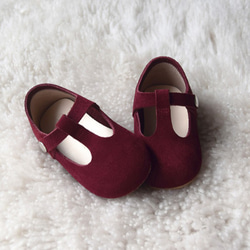 酒紅色女童鞋 瑪莉珍 嬰兒鞋 學步鞋 周歲照 週歲禮物 花童鞋 女寶寶童鞋 第6張的照片