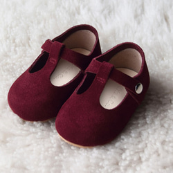 酒紅色女童鞋 瑪莉珍 嬰兒鞋 學步鞋 周歲照 週歲禮物 花童鞋 女寶寶童鞋 第7張的照片