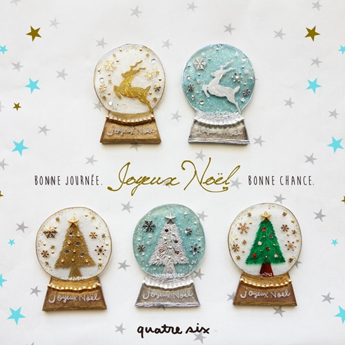 キラキラ☆スノードームのブローチ ブローチ quatresix 通販 1438414