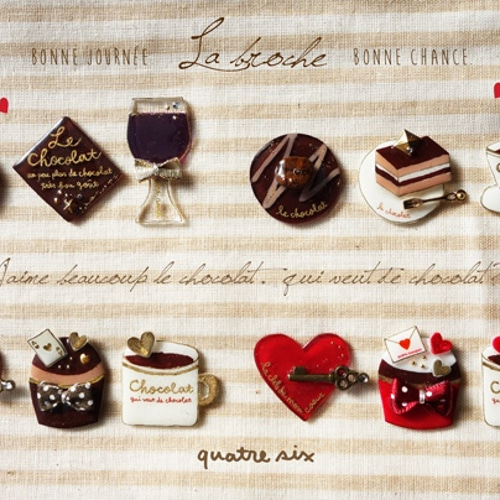 チョコレートLOVERのピンバッジセット☆une ブローチ quatresix 通販