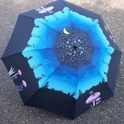 折り畳み『三日月森の猫』晴雨兼用傘 1枚目の画像